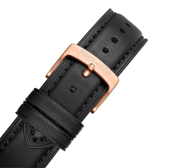 Watch on sale black leather