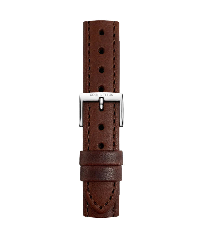 16mm Brown Smooth Leather Watch Strap