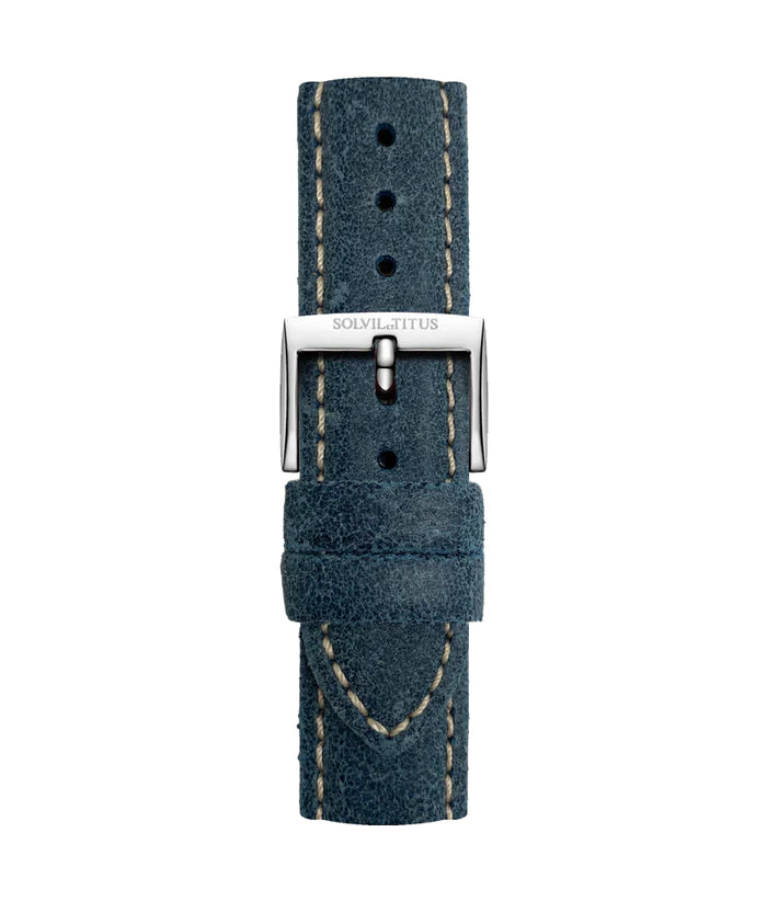 20mm Bluish Grey Smooth Leather Watch Strap