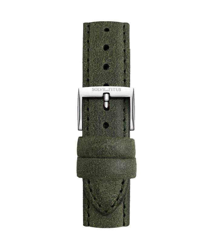 20mm Dark Green Smooth Leather Watch Strap