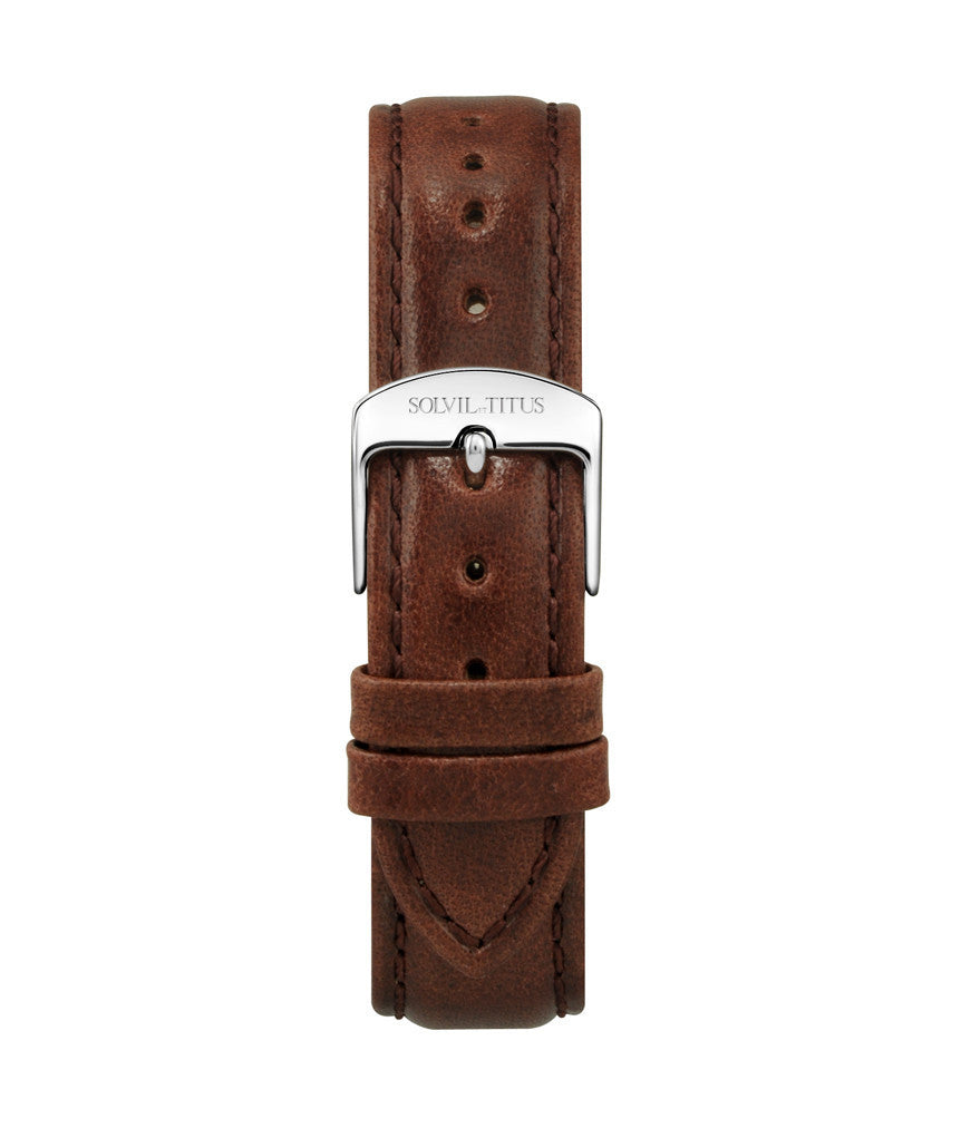 18mm Dark Brown Smooth Leather Watch Strap