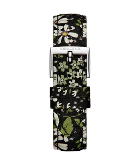 18mm Black Floral Japanese Fabric Watch Strap