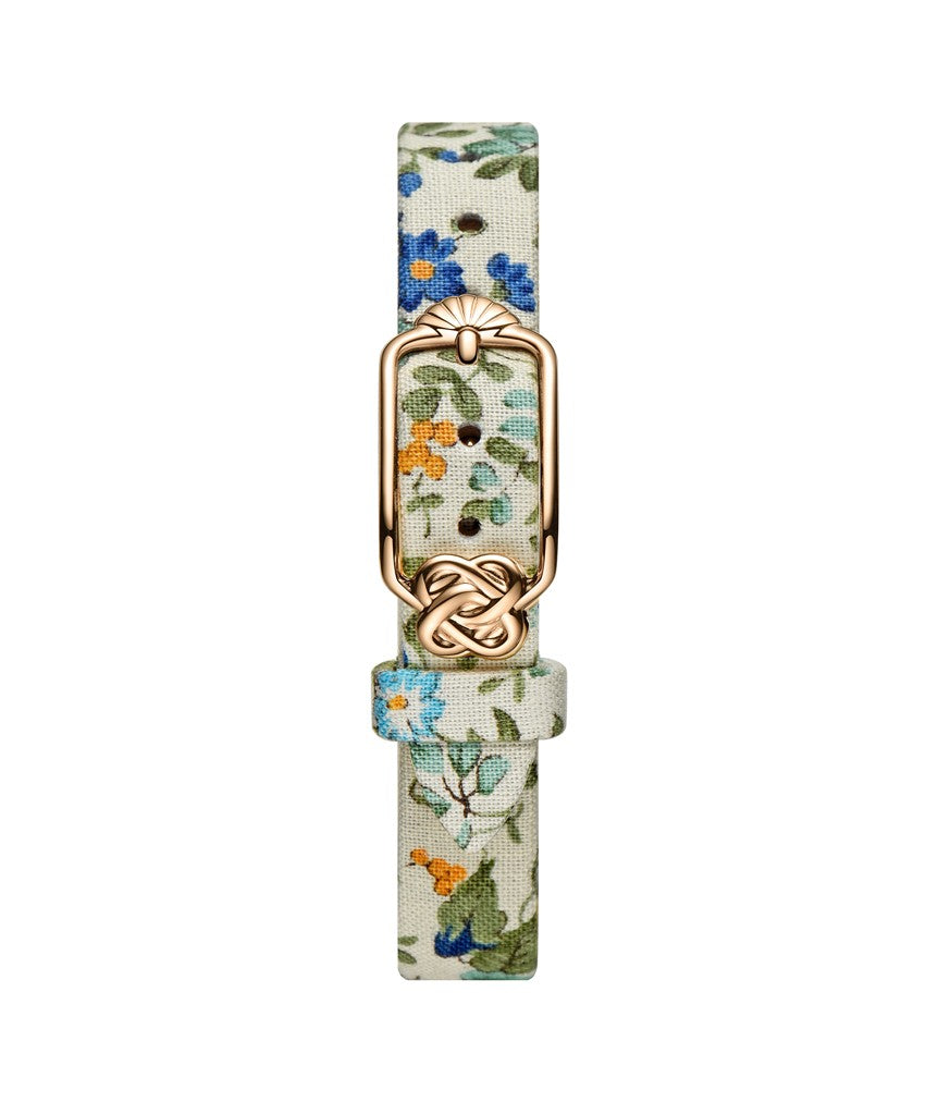 12mm Light Blue Floral Japanese Fabric Watch Strap