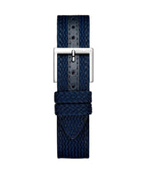 20mm Navy Blue Nylon with Leather Men Watch Band