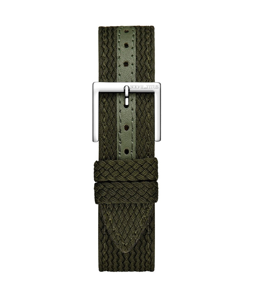 20mm Military Green Nylon with Leather Men Watch Band