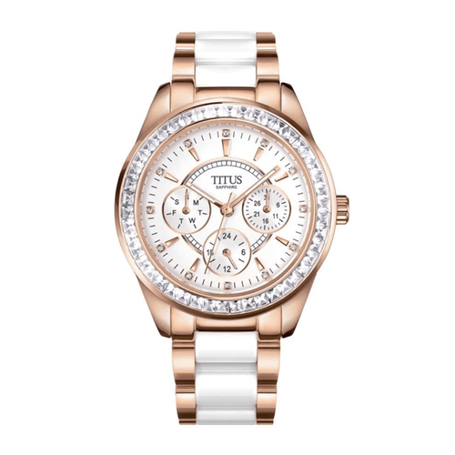 Perse Multi-Function Quartz Stainless Steel with Ceramic Women Watch W06-02108-003