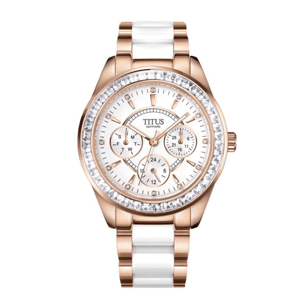 Perse Multi-Function Quartz Stainless Steel with Ceramic Women Watch W06-02108-003