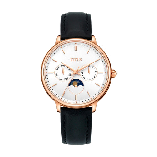 Fashionista Multi-Function Day and Night Display Quartz Leather Women Watch W06-03071-008