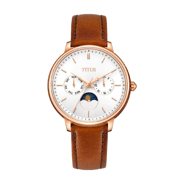 Fashionista Multi-Function Day and Night Display Quartz Leather Women Watch W06-03071-009