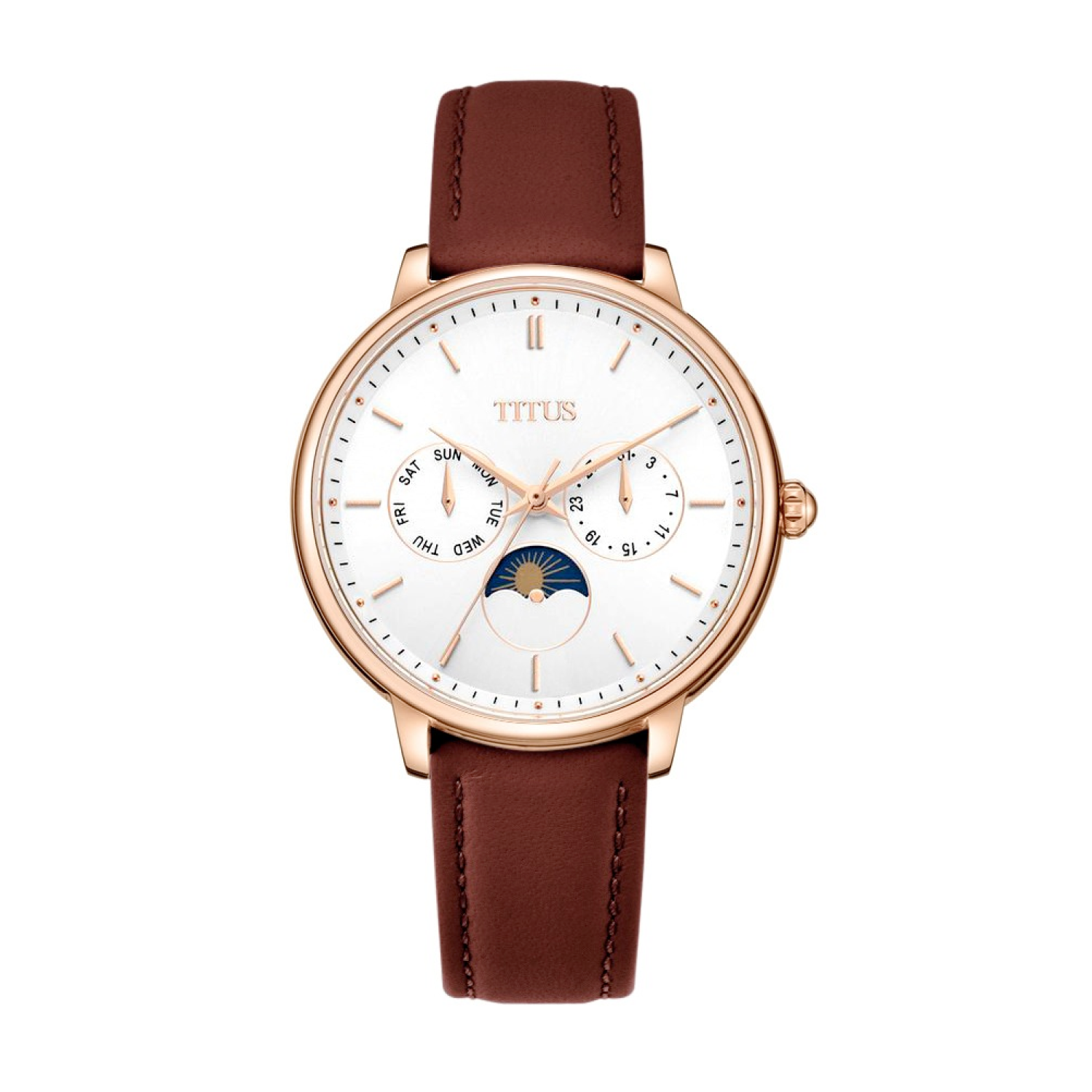 [Online Exclusive] Fashionista Multi-Function Day and Night Display Quartz Leather Women Watch W06-03071-012