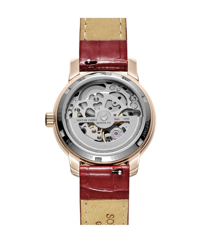 Exquisite 3 Hands Mechanical Leather Women Watch W06-03232-003