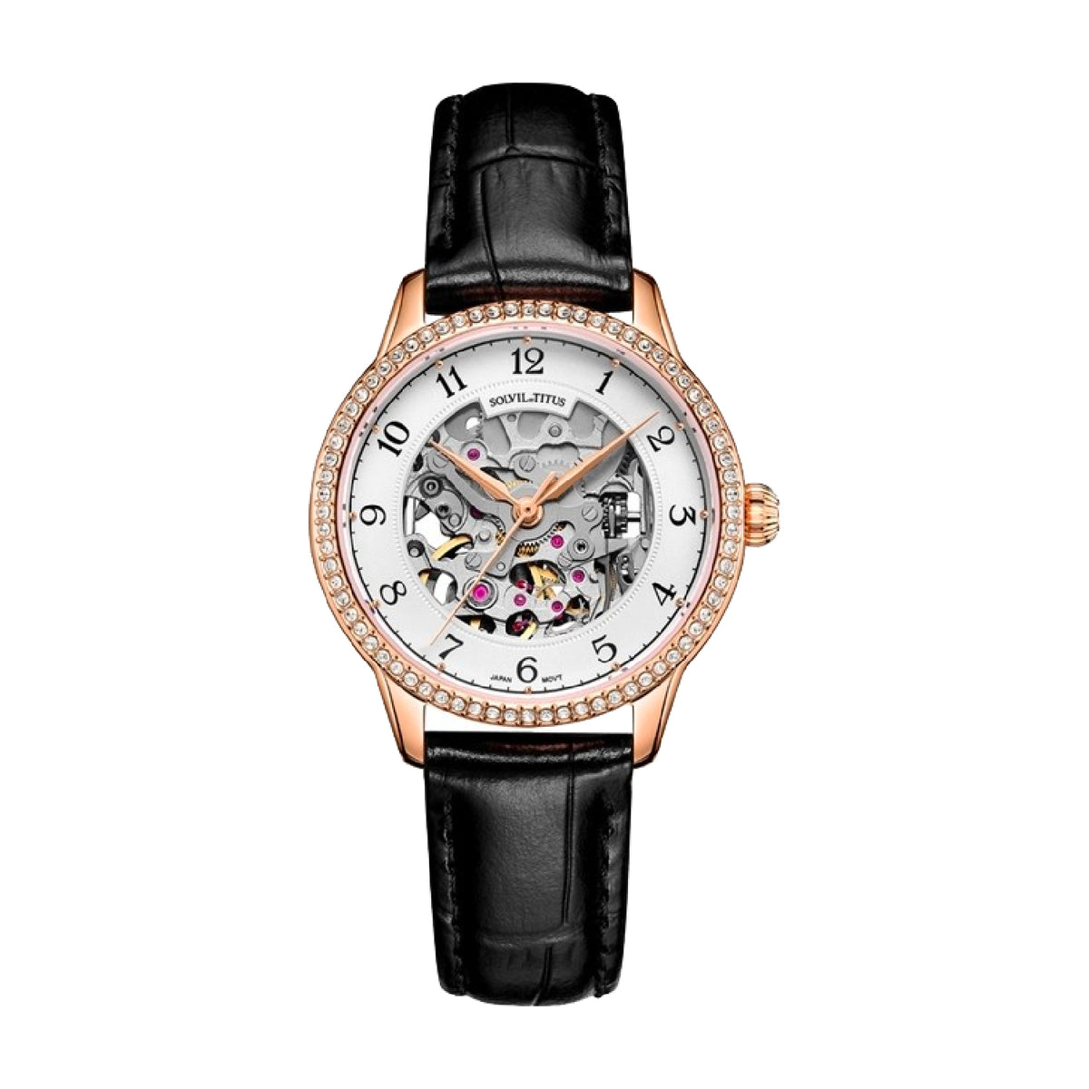 Enlight 3 Hands Mechanical Leather Women Watch W06-03235-006