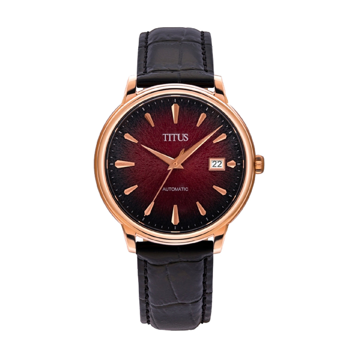 The Dawn 3 Hands Date Mechanical Leather Men Watch W06-03247-009