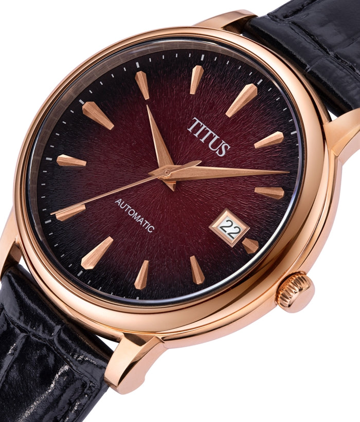 The Dawn 3 Hands Date Mechanical Leather Men Watch W06-03247-009