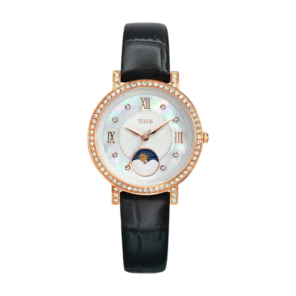 Chandelier 3 Hands with Day Night Indicator Quartz Leather Women Watch W06-03261-003