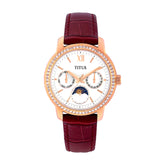 Devot Multi-Function with Day Night Indicator Quartz Leather Women Watch W06-03263-003
