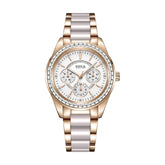 Perse Multi-Function Quartz Stainless Steel with Ceramic Women Watch W06-02108-011