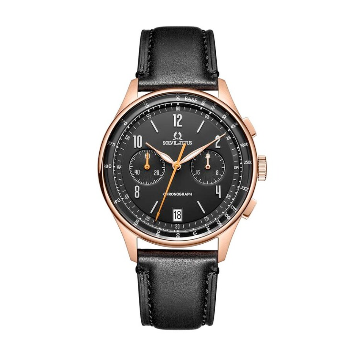 Men fashion ex193 clearance black leather chronograph watch